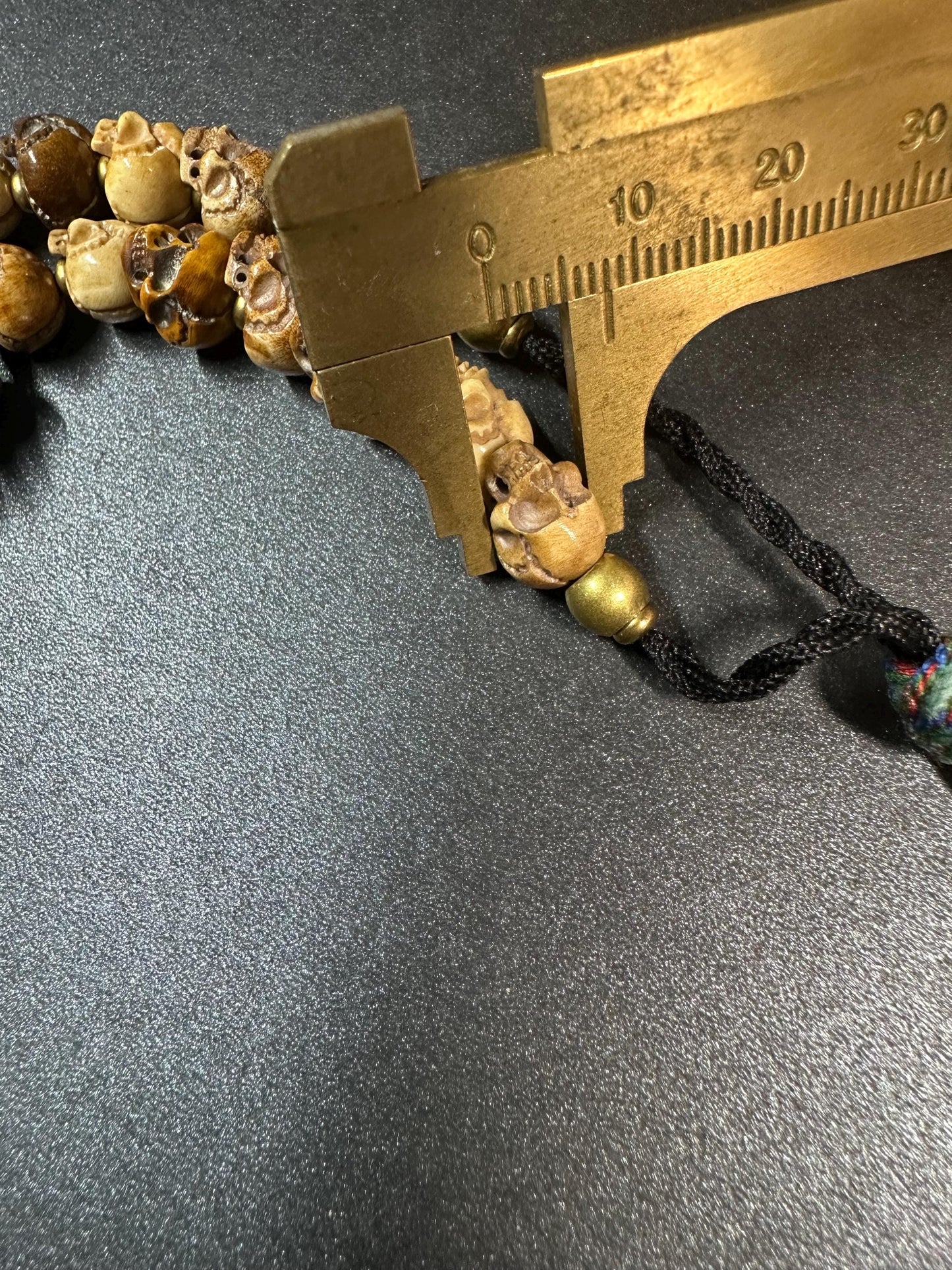 Hand-Carved Yak Bone Citipati Skull Mala Beads, 12mm, 26 Inches  Tibetan Buddhist Impermanence Prayer Beads