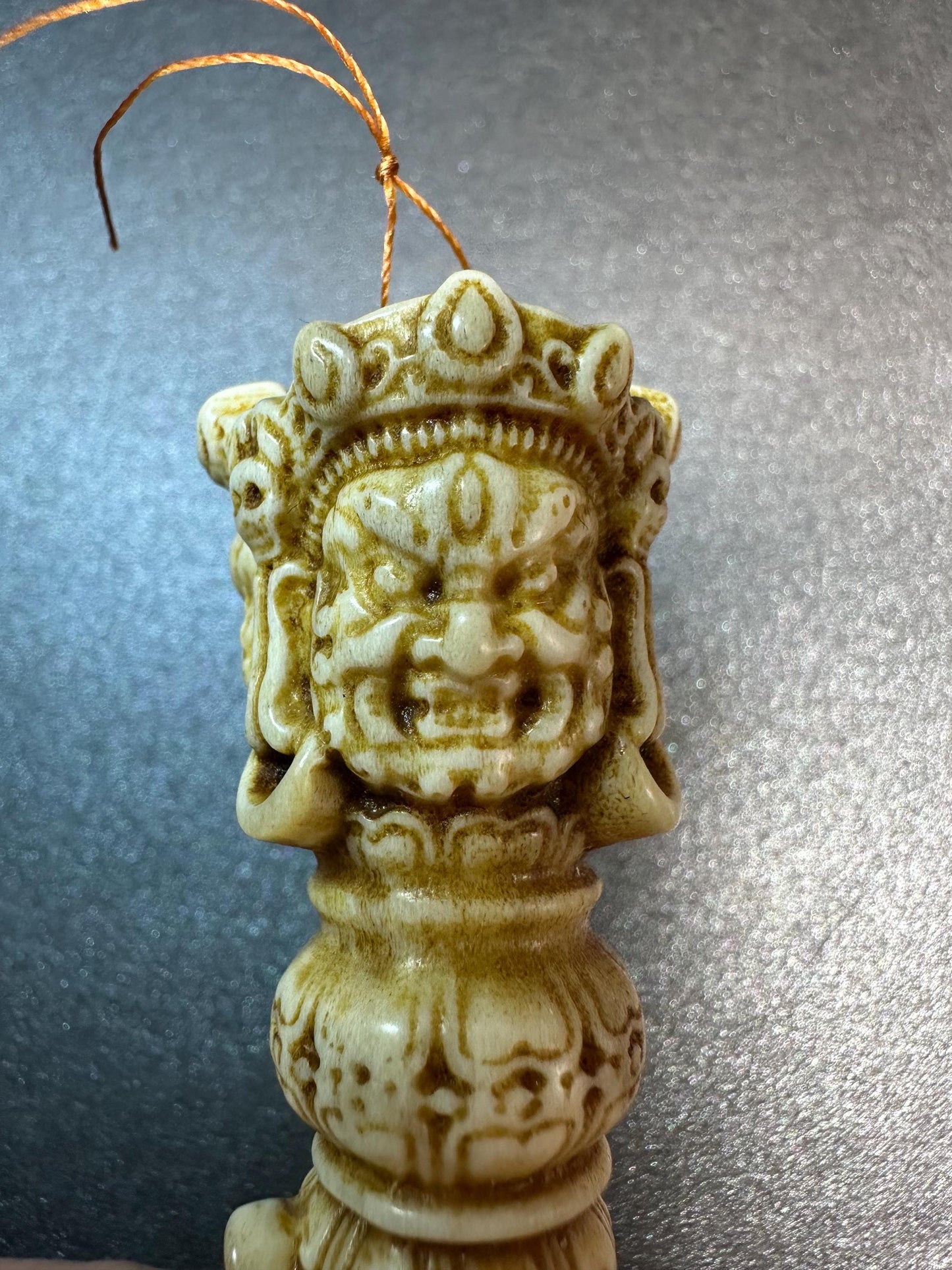 Hand-Carved Deer Antler Phurba | Tibetan Vajrakilaya Ritual Dagger | Buddhist Protector Dagger | Vajra Kila Altar Tool