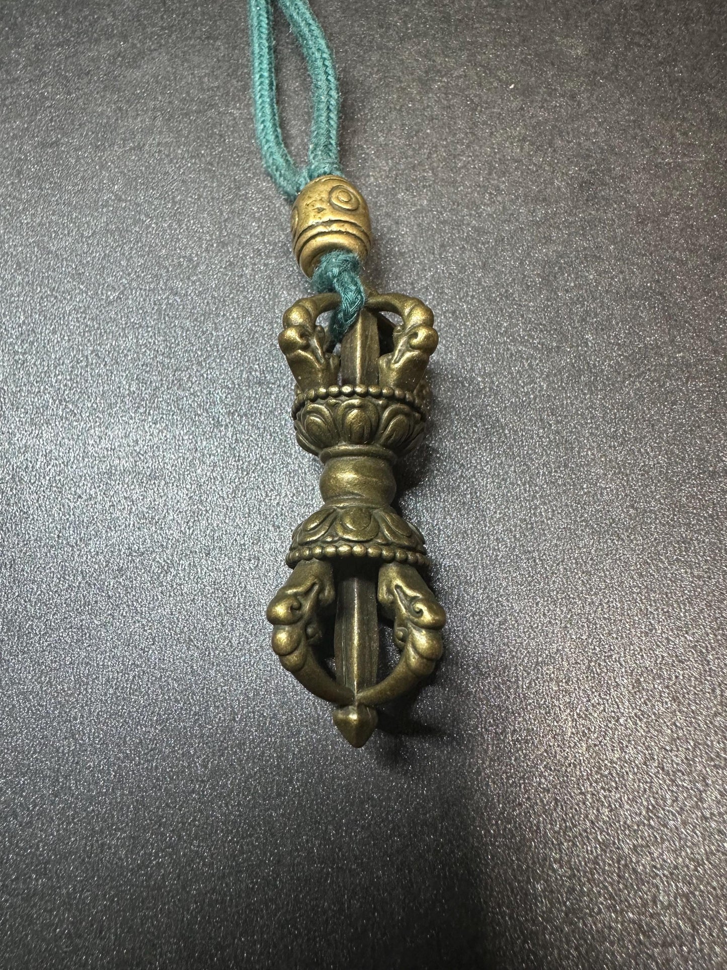 Handmade Brass FourPronged Double Dorje Pendant | Tibetan Vajra Phurba Protection Amulet Necklace | Small Ritual Tool from Nepal