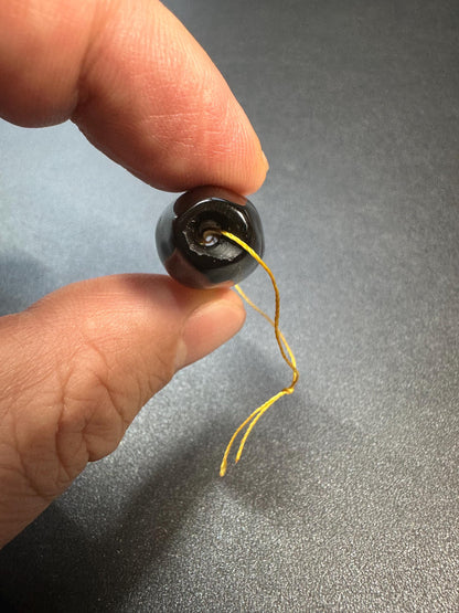 Black & White Banded Agate DziStyle Focal Bead | Oval Stripe Agate Centerpiece for Mala or Necklace | 34 mm Column Gemstone Bead